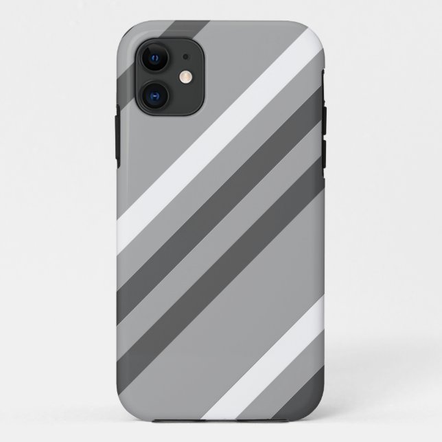 Grey diagonal stripes pattern Case-Mate iPhone case (Back)
