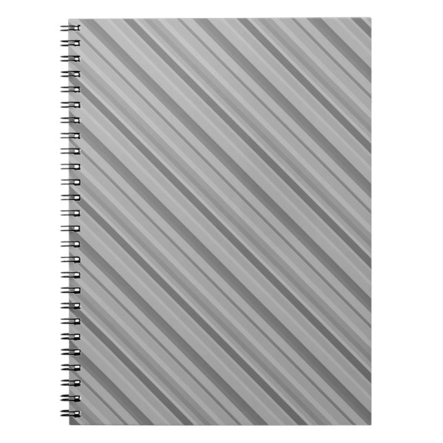 Grey diagonal stripes spiral notebook (Front)