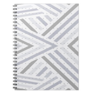 Grey Diagonal Stripped Notebook
