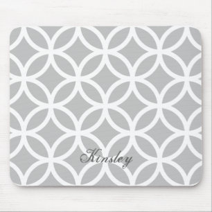 Grey Diamond Pattern Personalised Mousepad
