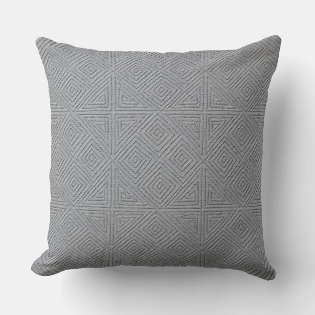 Grey Diamond Pattern Textured Look Cushion (Front)