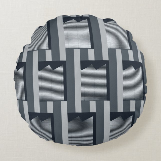 Grey digital wallpaper round cushion (Front)