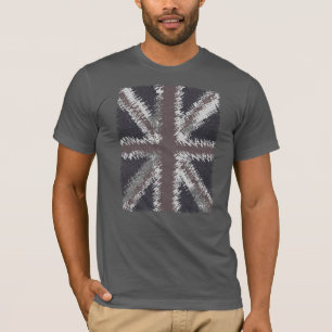 Grey Distressed Union Jack Flag British T-Shirt