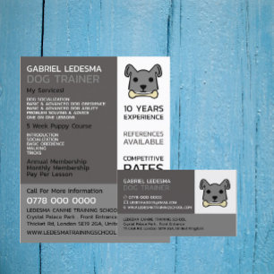 Grey Dog, Dog Trainer Business Card
