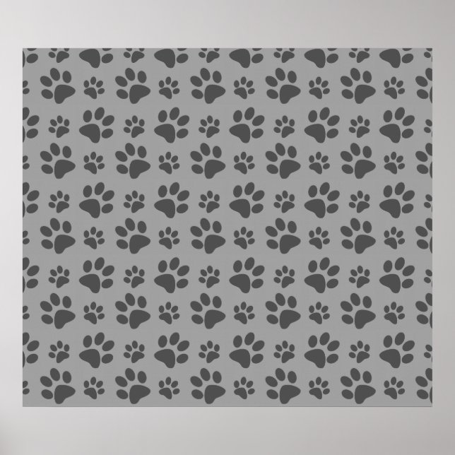 Grey dog paw print pattern (Front)