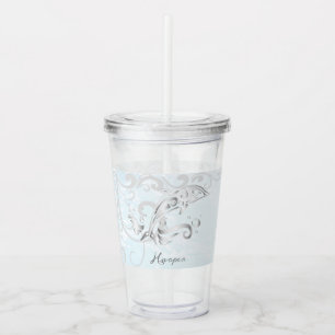 Grey Dolphin Personalised Acrylic Tumbler
