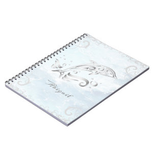 Grey Dolphin Personalised Notebook
