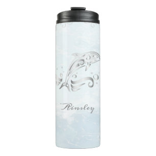 Grey Dolphin Personalised Thermal Tumbler