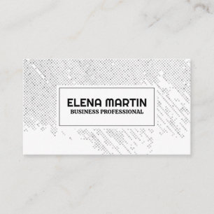 Grey Dotted Background Pattern Business Card