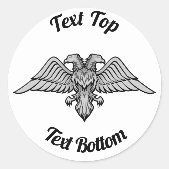Grey Double Headed Eagle Sticker (Front)