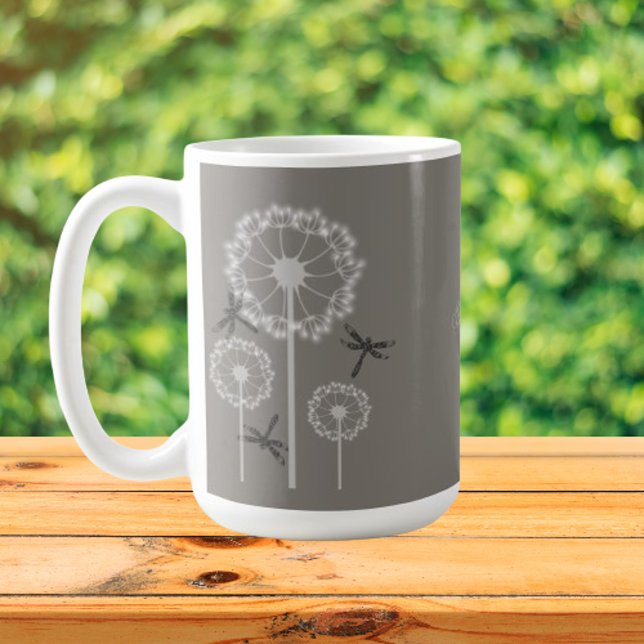 Grey Dragonflies Coffee Mug (Gray Dragonflies Coffee Mug)