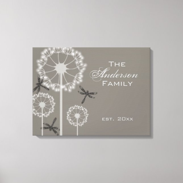 Grey Dragonflies Family Canvas Print (Front)