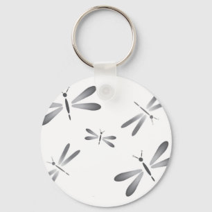 Grey dragonflies key ring