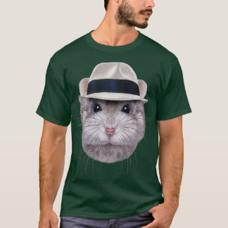 Grey Dwarf Hamster wearing Fedora Hat Premium T-Shirt