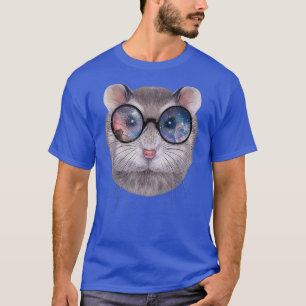 Grey Dwarf Hamster wearing Space Galaxy Sunglass T-Shirt