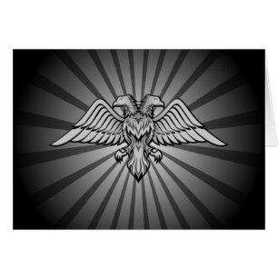 Grey eagle with two heads
