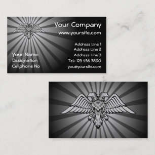 Grey eagle with two heads business card