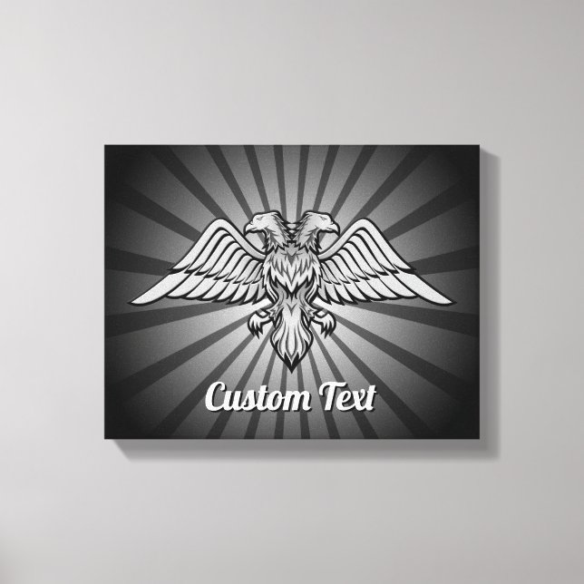 Grey eagle with two Heads Canvas Print (Front)
