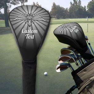 Grey Eagle with two Heads Golf Head Cover