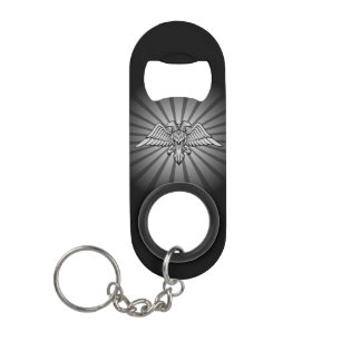 Grey Eagle with two Heads Keychain Bottle Opener