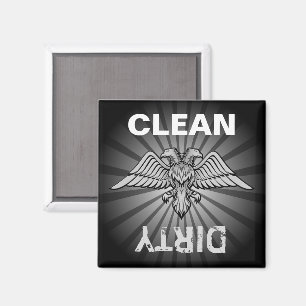 Grey eagle with two heads magnet