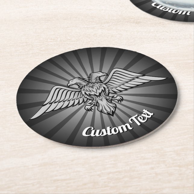 Grey Eagle with two Heads Paper Coaster (Angled)