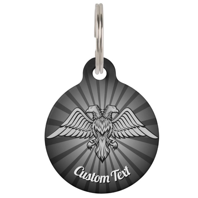 Grey Eagle with two Heads Pet Tag (Front)