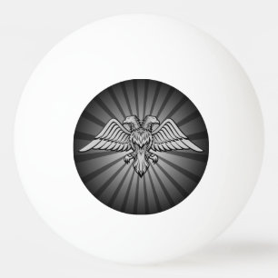 Grey eagle with two heads ping pong ball
