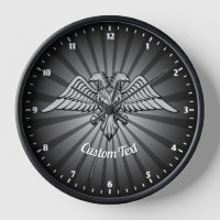 Grey eagle with two Heads Wall Clock