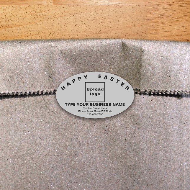 Grey Easter Business Oval Shape Sticker (Creator Uploaded)
