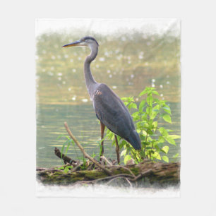Grey Egret 1 Fleece Blanket