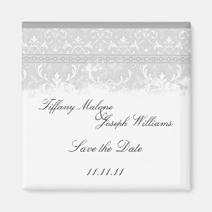 Grey Elegance Wedding Magnets