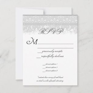 Grey Elegance Wedding RSVP Card