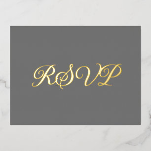 Grey Elegant Co-Starring Foil RSVP Card