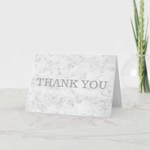 Grey Elegant Marble Thank You Card