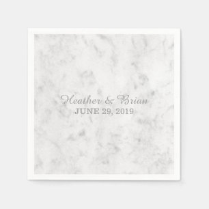 Grey Elegant Marble Wedding Napkin