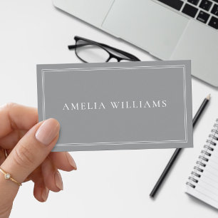 Grey Elegant Minimalist Professional Business Card