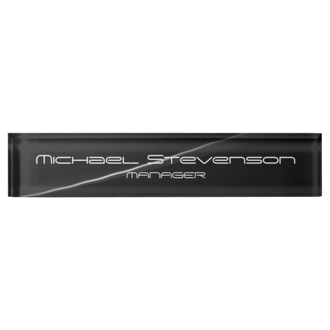 Grey Elegant Modern Desk Nameplate (Front)