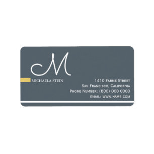 grey elegant monogrammed label