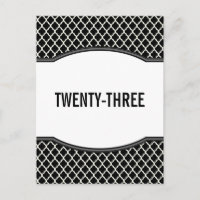 Grey Elegant Quatrefoil Table Number Postcard
