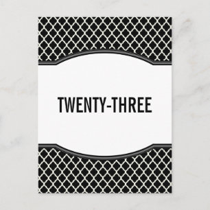 Grey Elegant Quatrefoil Table Number Postcard