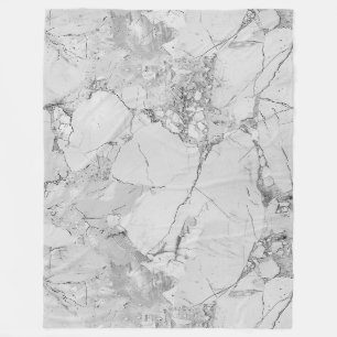 Grey Elegant Swirls Marble Texture All-Over Print  Fleece Blanket