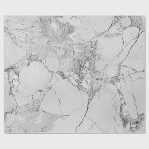 Grey Elegant Swirls Marble Texture Wrapping Paper