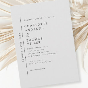 Grey Elegant Trending Wedding  Invitation