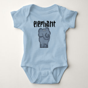 Grey Elephant Baby Bodysuit
