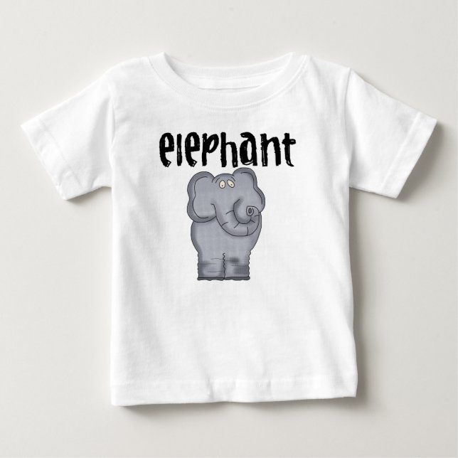 Grey Elephant Baby T-Shirt (Front)