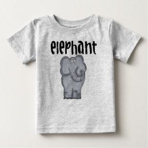 Grey Elephant Baby T-Shirt