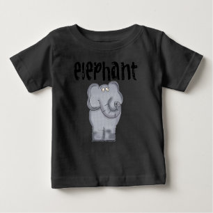 Grey Elephant Baby T-Shirt