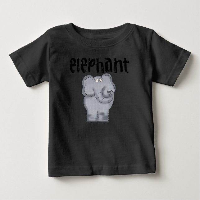 Grey Elephant Baby T-Shirt (Front)