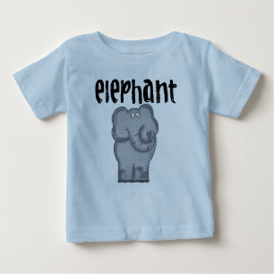 Grey Elephant Baby T-Shirt